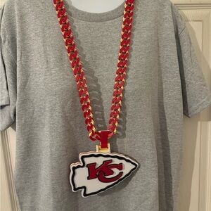 NFL Red and Gold KC Pendant Necklace